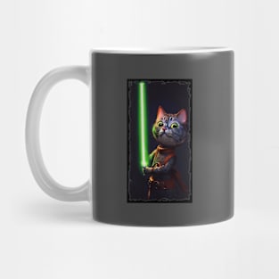 Fun Cat Print ~ AI Art ~ Fantasy Cat ~ Sci-fi Cat ~ Cats with Lightsabers Mug